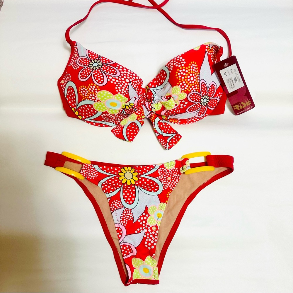 Rise Red Floral Bikini Set